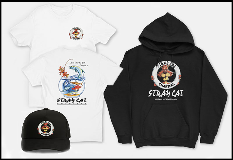 t-shirt, hat and sweatshirt